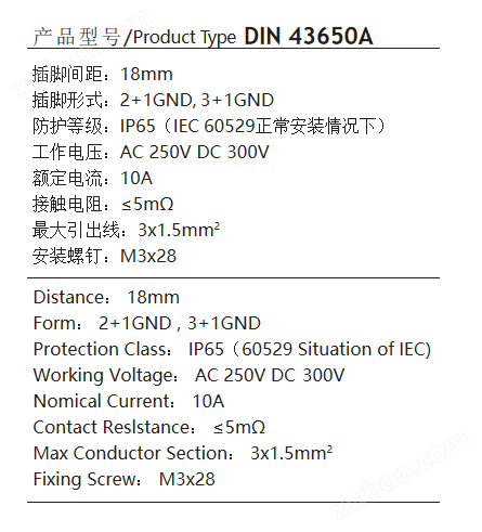 DIN 43650A电磁线圈接线盒