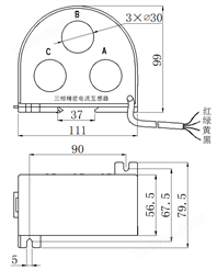 STA4046系列立式穿芯盒式三相电流互感器                            (STA4046系列)